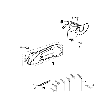 Kurbelgehäusedeckel Peugeot Speedfight 2 LC silber
