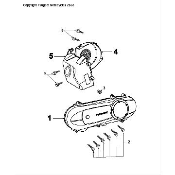Kurbelgehäusedeckel Peugeot Speedfight 4 LC schwarz/grün