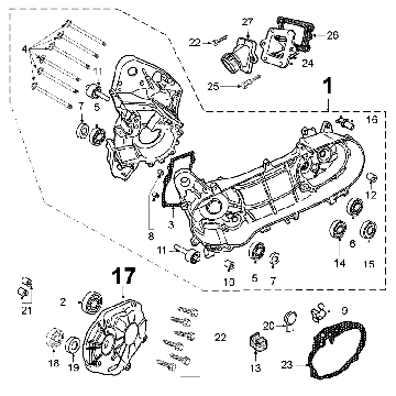 Kurbelgehäuse Peugeot Speedfight 3 LC blau