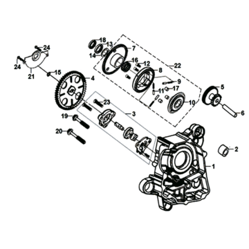 Rechtes Kurbelgehäuse/SYM Jet 14 125I E4 Ölpumpe