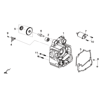 Kurbelgehäuse rechts/Motor Sym Joymax 125I ABS starten