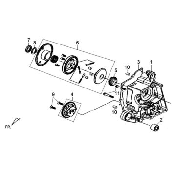 Rechtes Kurbelgehäuse Sym XPRO 50 E4