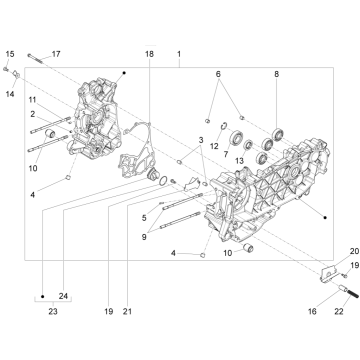 Kurbelgehäuse Vespa Sprint 125 4T 3G IU ABS