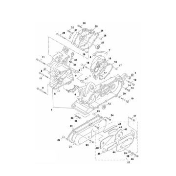 Kurbelgehäuse Yamaha Aerox 4-Takt 2014