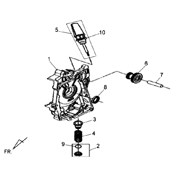 Rechtes Kurbelgehäuse Sym Allo (WH871) champagner