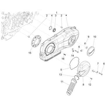 Kurbelgehäusedeckel - Kühlung Kurbelgehäuse Vespa Sprint 125 4T 3V IE ABS
