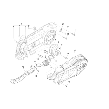 Kurbelgehäusedeckel - Kühlung des Kurbelgehäuses Piaggio Liberty 50 4-Takt (IGET Euro 4)