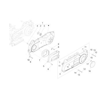 Kurbelgehäusedeckel - Kühlung GTS 125 IU