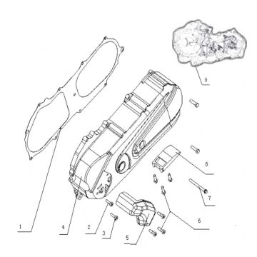 Kurbelgehäusedeckel Generic Cracker rot 2009 2-Takt