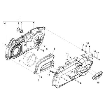Kurbelgehäusedeckel - Piaggio MP3 300 ie E4 LT BUSINESS Kurbelgehäusekühlung - SPORT NOABS-ABS 2016 - 2018 (EMEA)