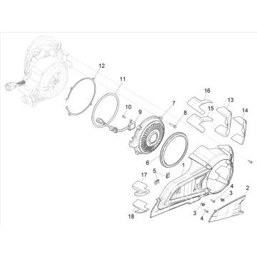 Kurbelgehäusedeckel - Vespa Elettrica Cooling 2018-2019