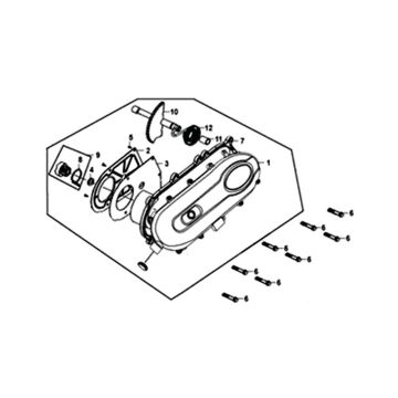 .TURBELGEHÄUSEDECKEL LINKS Sym Orbit II Euro 4 Mattgrau