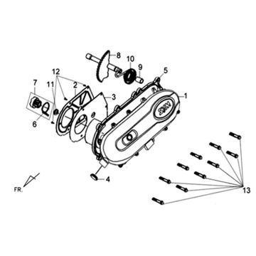 Linker Kurbelgehäusedeckel Sym XPRO 50 E4