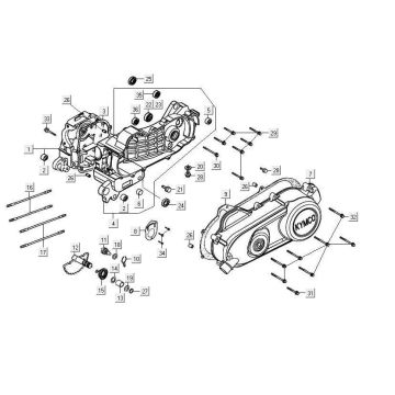 Kurbelgehäusedeckel Kymco Maxxer 90 Schwarz