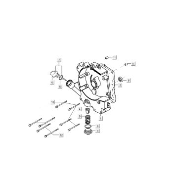 Rechte Motorgehäusehälfte- Ölmessstab - Ölfilter Kymco Like TT 50 4T AC Diamantweiß