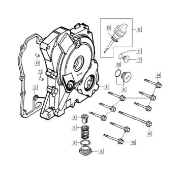 Kurbelgehäuse rechts Kymco New Dink 200i