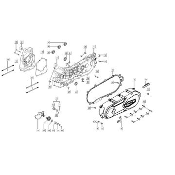 Motorgehäuse - Motordeckel - Kickstarterwelle Kymco Agility City 16" 125 4T AC