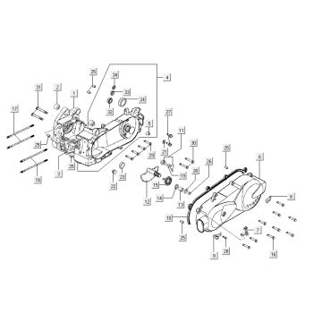 Kurbelgehäusehälften Kymco Agility 12 4-Takt 125 blau