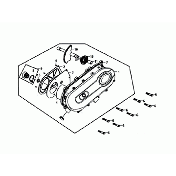 Linker Kurbelwellendeckel Sym Fiddle III Euro4