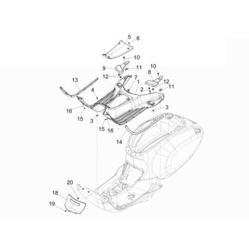 Trittbrett Vespa Primavera 4-Takt 2-Ventil braun 129/A