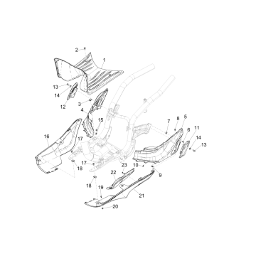 Mittelabdeckung - Fußstütze Piaggio Liberty 50 4-Takt (IGET Euro 4)