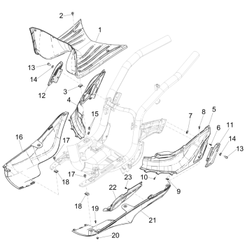 Zentraldeckel - Piaggio Liberty 50 4-Takt-Fußstütze