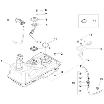 Benzintank - Tankgeber - Benzinhahn Piaggio New Fly 50 4T 4V AC