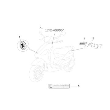 Embleme – Aufkleber – Logo Piaggio New Fly 50 4T 4V AC
