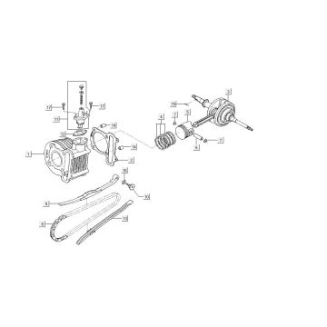 Zylinder-Kurbelwelle Kymco Agility FR 12" 4-Takt euro4 weiß