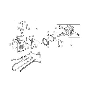 Zylinder - Kurbelwelle Kymco People S 4-Takt Electric blau