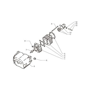 Zylinder Beta Ark-K AC gelb-Silber 2-Takt