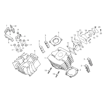 Zylinder - Zylinderkopf - Ansaugkrümmer Honda MB/MT/MTX 80
