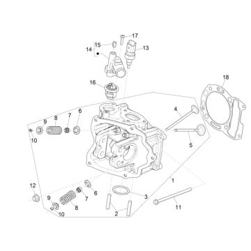 Zylinderkopf Piaggio MP3 300 HPE/300 HPE SPORT E5 ABS 2020-2022 (EMEA)