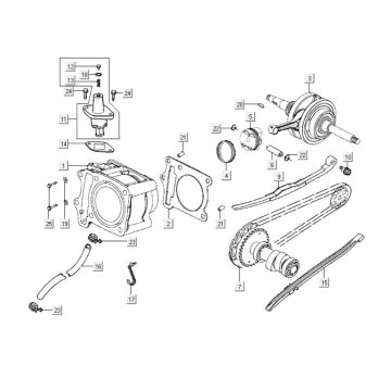 Zylinder Kymco New Dink 200i