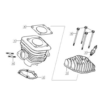 Zylinder Kymco Vitality 2t ac Perle Silber