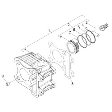 Zylinder Vespa Lx 25km 4-Takt-2-Ventil