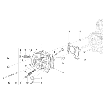 Zylinder/Ventil-Gruppe Vespa Sprint 125 4T 3V IE ABS
