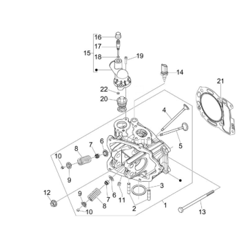Zylinderkopf Vespa GTS 300 dh 2008-2016 (mit und ohne ABS)