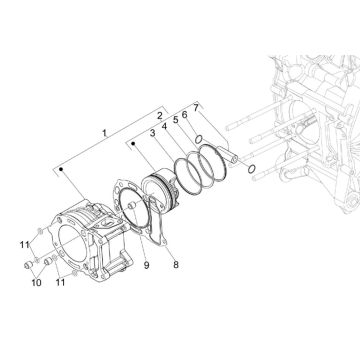 Zylinderkolbengruppe Piaggio MP3 300 ie E4 LT BUSINESS - SPORT NOABS-ABS 2016 - 2018 (EMEA)