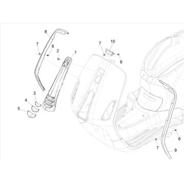 Abdeckplatte Frontverkleidung - Beinschild-Zierleiste Vespa Primavera 50 4T IGET 3V Euro 5