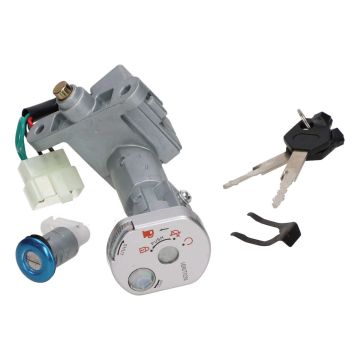 Zündschloss-Set komplett mit Sitzbankschloss und Abdeckplatte/Halterung SYM Mio 50-100cc Modell 1 DMP