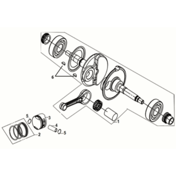 Crank shaft Sym Jet 14 125I LC E5 2021-2024