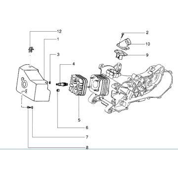 Zylinderkopf-Kühlhauben-Einlass und Saugrohr Piaggio Zip RST