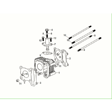 Zylinder - Zylinderkopfdichtung - Fußdichtung Sym Fiddle ll Euro 5