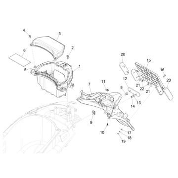 Piaggio Liberty 125 4-Takt 3V IE ABS-Heckdeckel (IGET Euro 5)