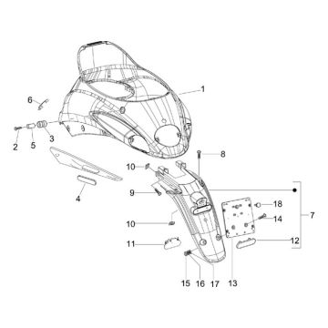 Seitenverkleidung Piaggio Liberty 4-Takt weiß 595