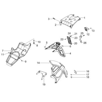 Hintere Abdeckung - Schmutzfänger Gilera Runner 200cc VXR 4-Takt 2006