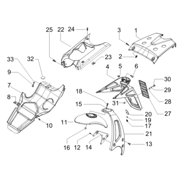 Hinterradschutzblech Gilera Runner 50 SP 50 2T LC 2010-2017 Silber 760/B