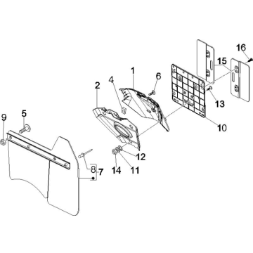 Heckverkleidungen Vespa GTS 250 ie 2005-2009 (mit ABS) schwarz 94