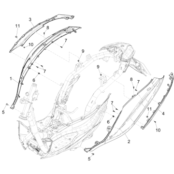 Seitenverkleidungen - Spoiler Piaggio Medley 150 4T IE ABS E4 2016-2020 (EMEA)